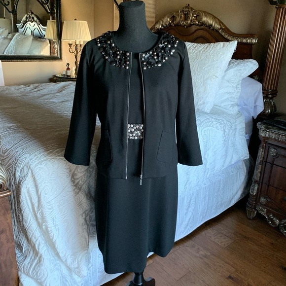 Ruby Rd Black 2 Piece Dress and Jacket Set - Picture 5 of 14